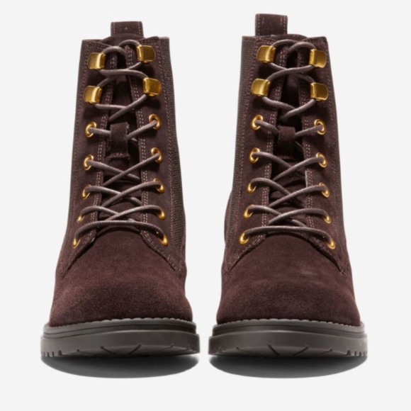 Cole Haan Camea Combat Boot II Size 6 Dark Chocolate - Picture 4 of 4